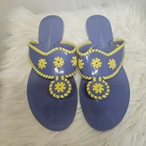 Jack Rogers Purple and Yellow Jelly flat Flip Flop Sandals